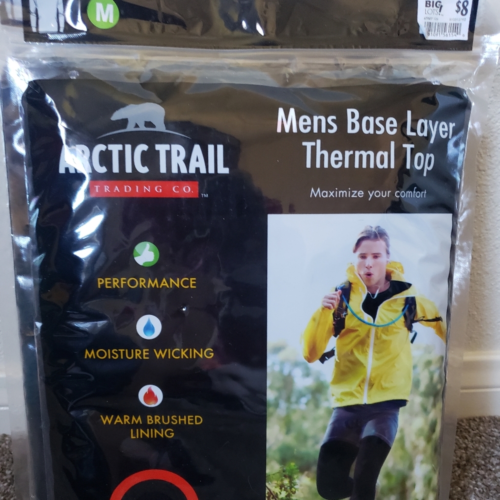 2 men's thermal tops
